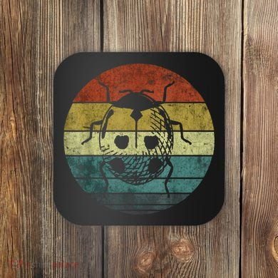 Ladybug Retro Vintage 60s 70s Sunset Bug Insect Coaster