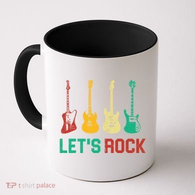 Let's Rock Vintage Colorful Guitars Coffee Mug