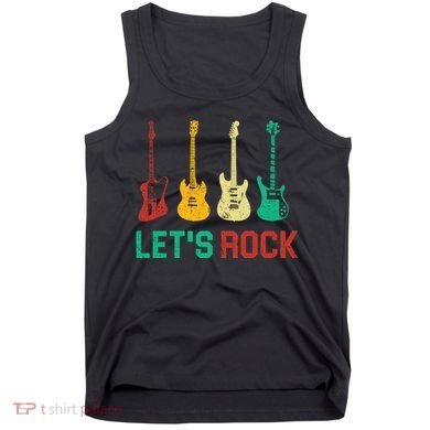 Let's Rock Vintage Colorful Guitars Tank Top