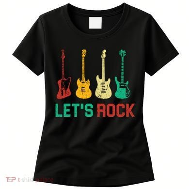 Let's Rock Vintage Colorful Guitars Women's T-Shirt
