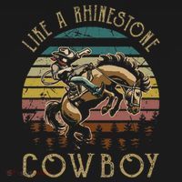 Like Rhinestones Vintage Art Western Horses Riding Cowboy Gift T-Shirt thumb 7