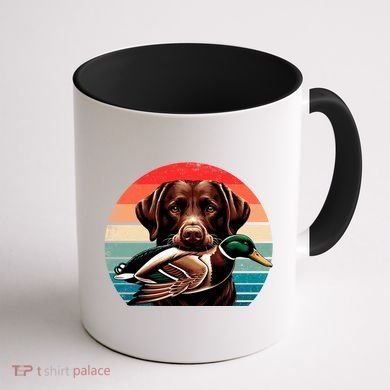 Labrador Retriever With Mallard Duck Hunting Gift Coffee Mug back