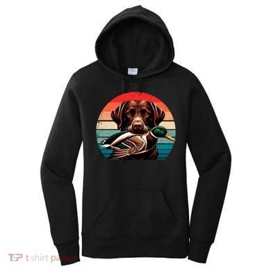 Labrador Retriever With Mallard Duck Hunting Gift Women's Hoodie