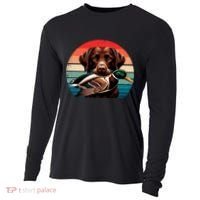Labrador Retriever With Mallard Duck Hunting Gift Cooling Performance Long Sleeve Crew thumb 0