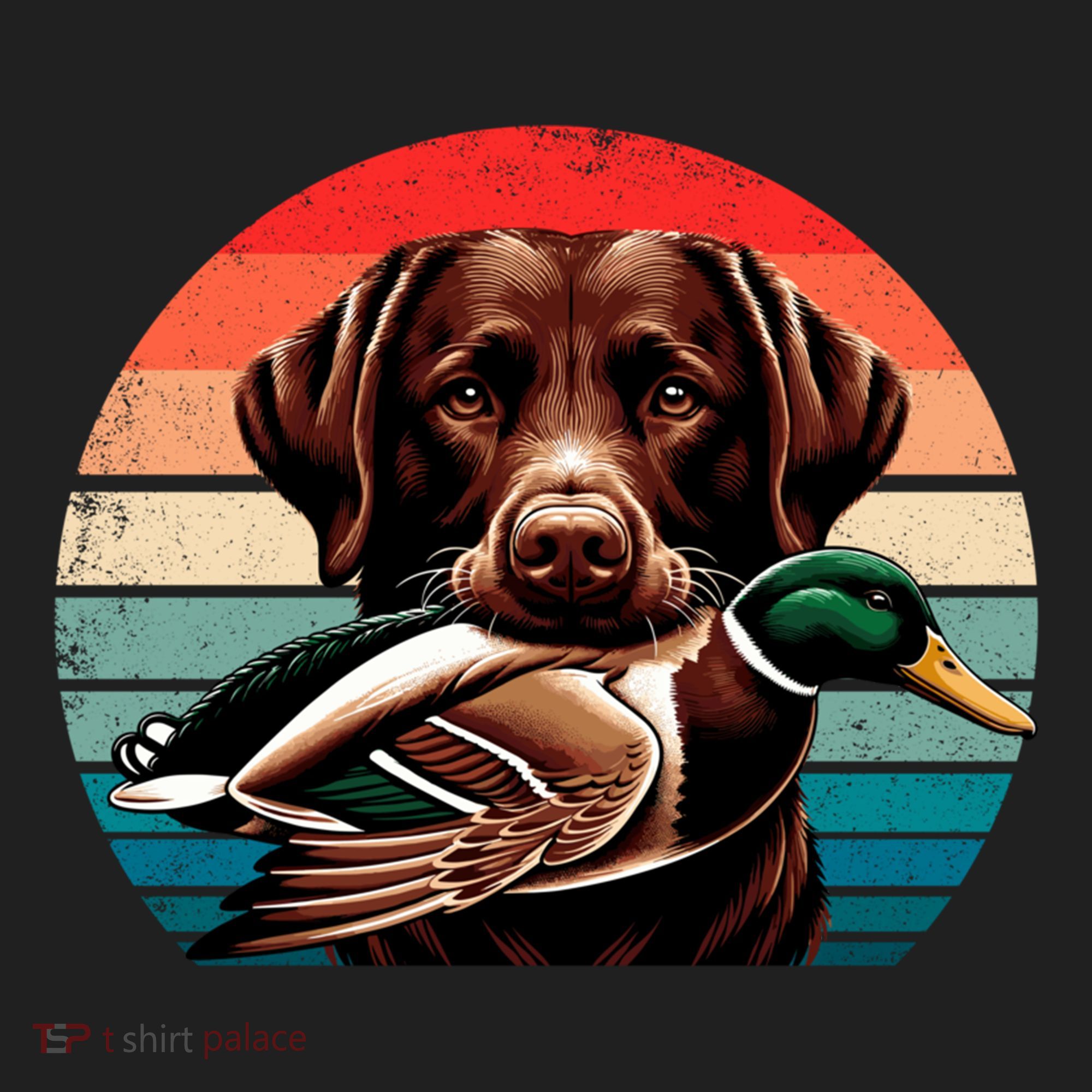 Labrador Retriever With Mallard Duck Hunting Gift Golf Towel