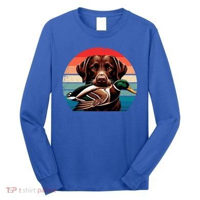 Labrador Retriever With Mallard Duck Hunting Gift Long Sleeve Shirt