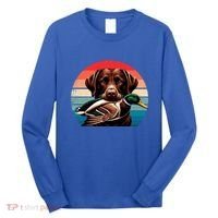 Labrador Retriever With Mallard Duck Hunting Gift Long Sleeve Shirt thumb 0