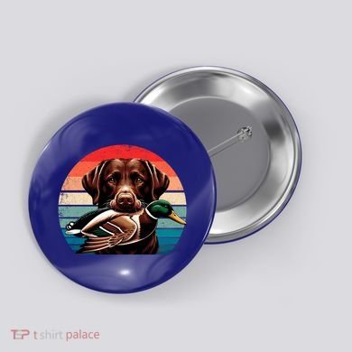 Labrador Retriever With Mallard Duck Hunting Gift Button