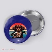 Labrador Retriever With Mallard Duck Hunting Gift Button thumb 0