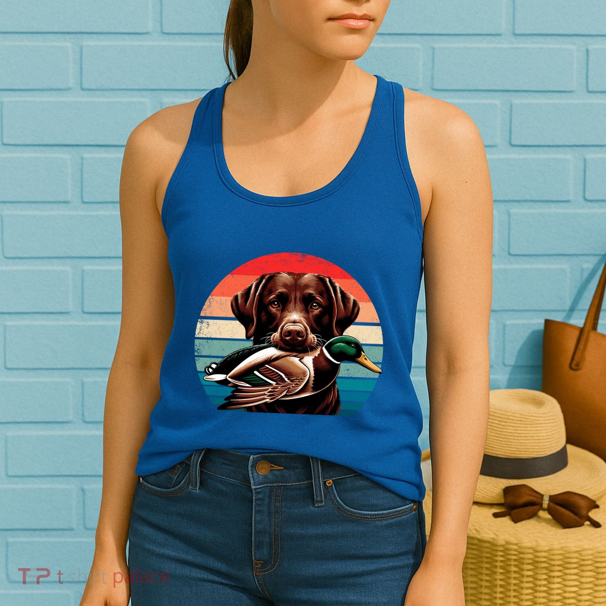 Labrador Retriever With Mallard Duck Hunting Gift Women's Tank Top