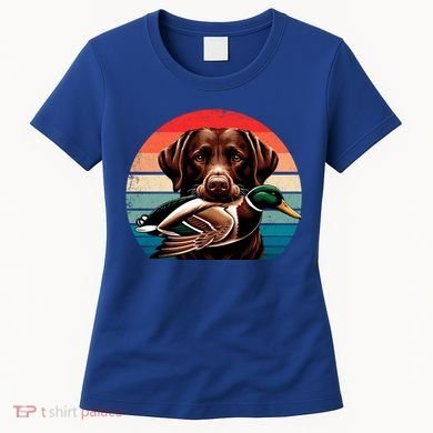 Labrador Retriever With Mallard Duck Hunting Gift Women's T-Shirt