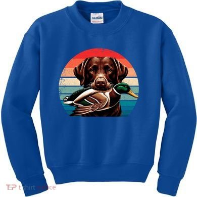 Labrador Retriever With Mallard Duck Hunting Gift Kids Sweatshirt