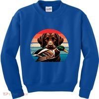 Labrador Retriever With Mallard Duck Hunting Gift Kids Sweatshirt thumb 0