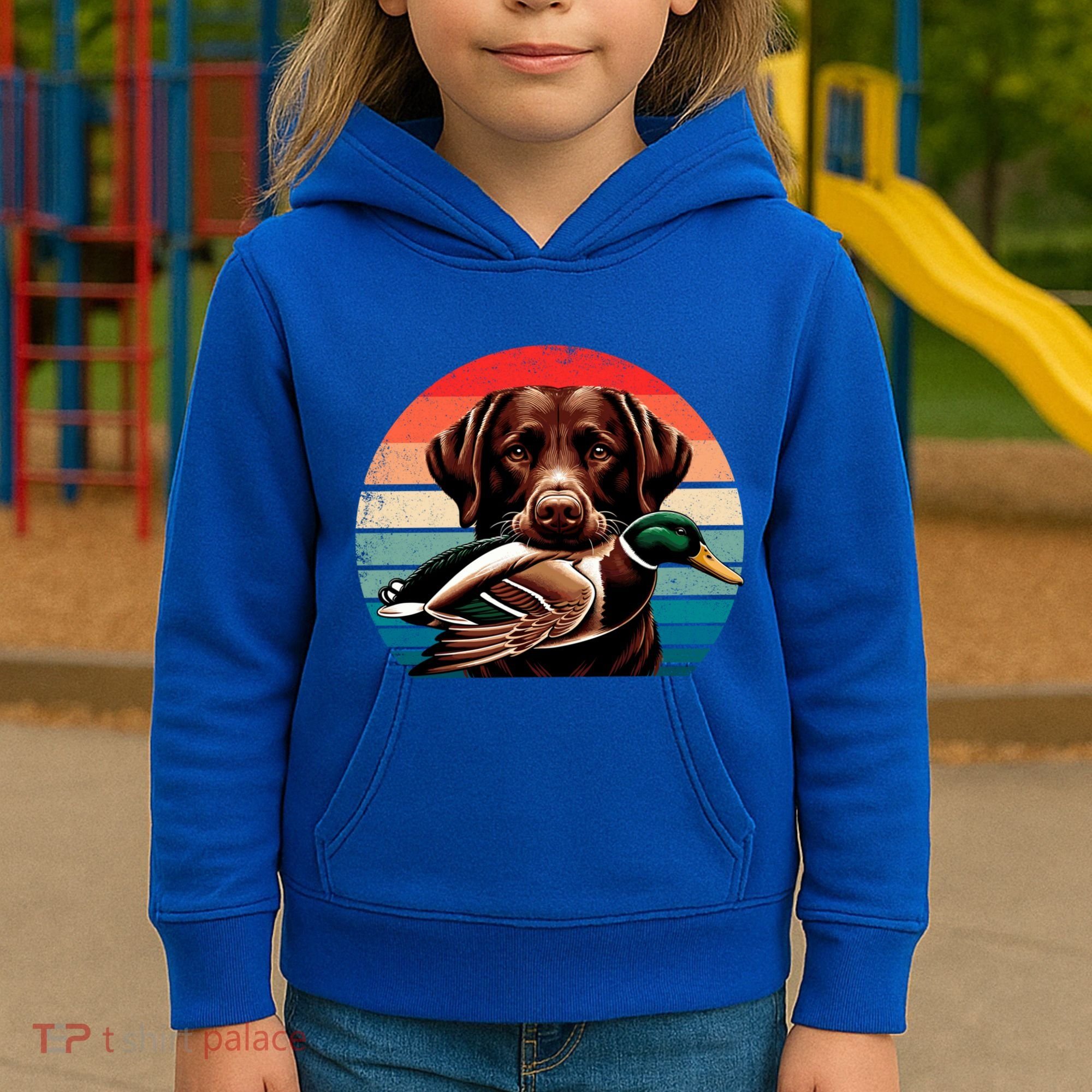 Labrador Retriever With Mallard Duck Hunting Gift Kids Hoodie