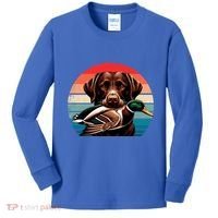 Labrador Retriever With Mallard Duck Hunting Gift Kids Long Sleeve Shirt thumb 0