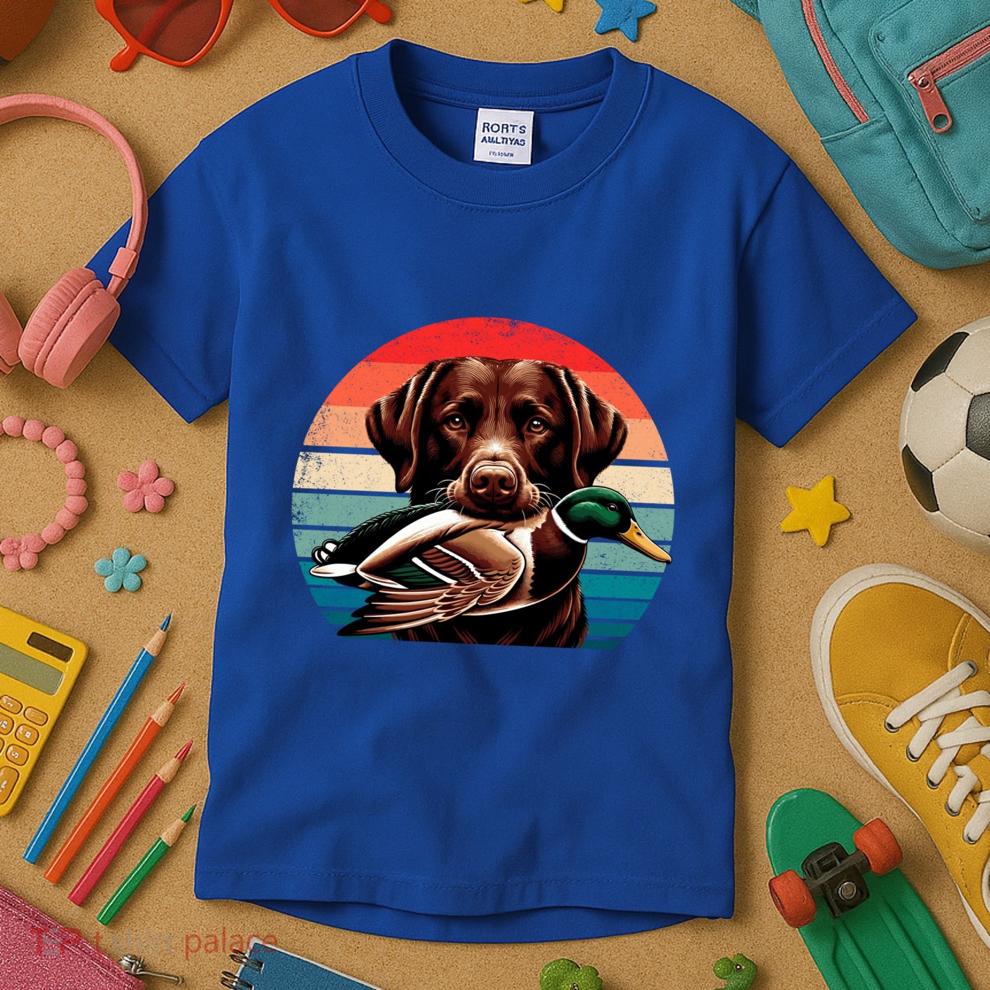 Labrador Retriever With Mallard Duck Hunting Gift Kids T-Shirt