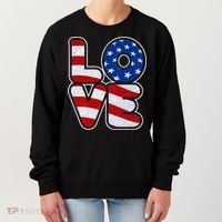 LOVE Red White And Blue Stars And Stripes Women's Sweatshirt thumb 0