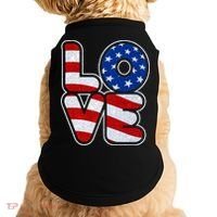 LOVE Red White And Blue Stars And Stripes Doggie Tank thumb 0