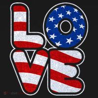 LOVE Red White And Blue Stars And Stripes Doggie Tank thumb 4