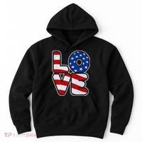 LOVE Red White And Blue Stars And Stripes Hoodie thumb 0