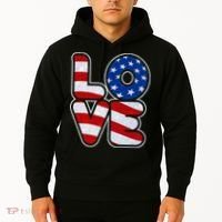 LOVE Red White And Blue Stars And Stripes Hoodie thumb 2