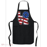 LOVE Red White And Blue Stars And Stripes Apron thumb 0