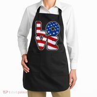 LOVE Red White And Blue Stars And Stripes Apron thumb 2