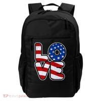 LOVE Red White And Blue Stars And Stripes Backpack thumb 0