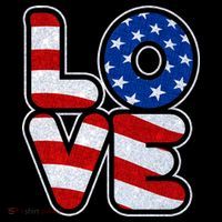 LOVE Red White And Blue Stars And Stripes Coffee Mug thumb 5