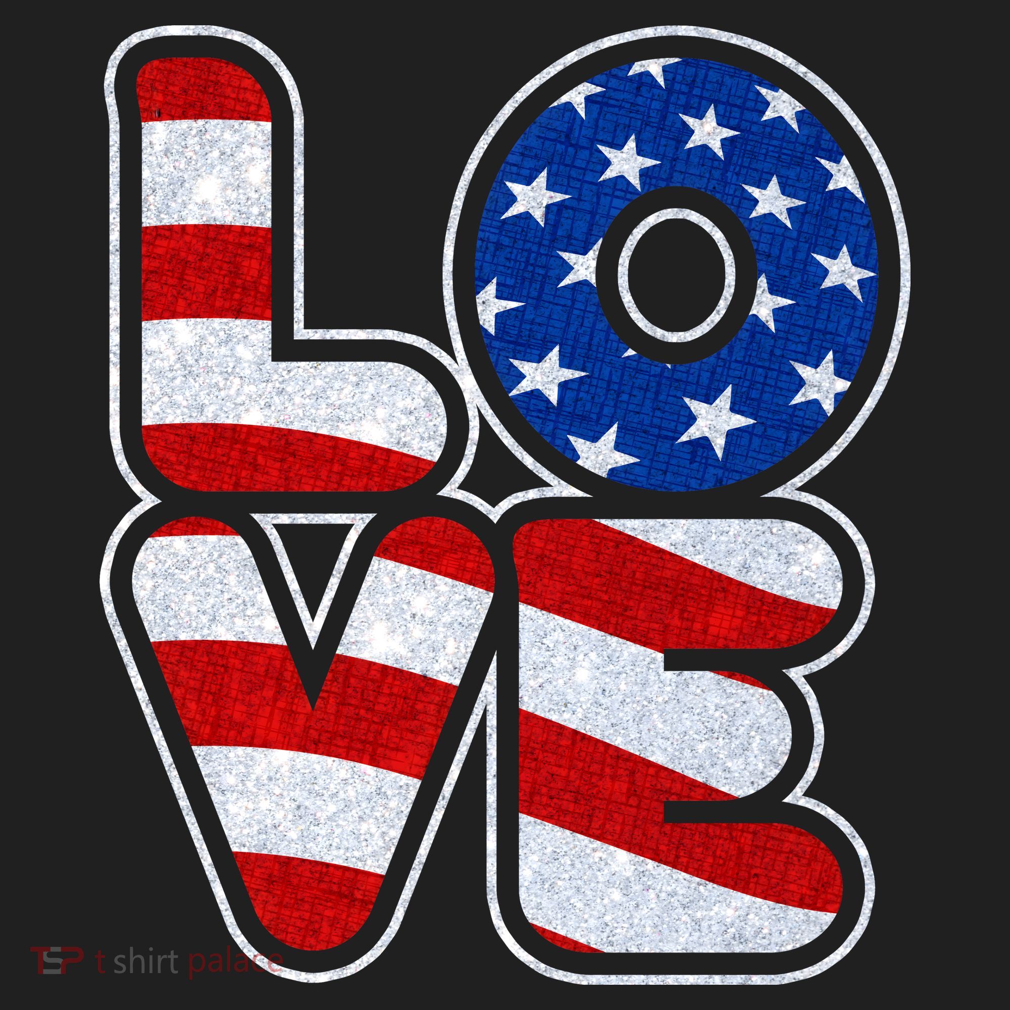 LOVE Red White And Blue Stars And Stripes Beanie