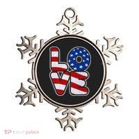 LOVE Red White And Blue Stars And Stripes Ornament thumb 0