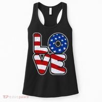 LOVE Red White And Blue Stars And Stripes Women's Tank Top thumb 0