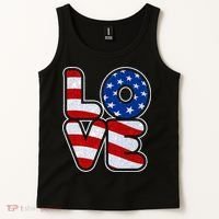 LOVE Red White And Blue Stars And Stripes Tank Top thumb 2