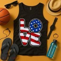 LOVE Red White And Blue Stars And Stripes Tank Top thumb 4