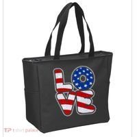 LOVE Red White And Blue Stars And Stripes Tote Bag thumb 2