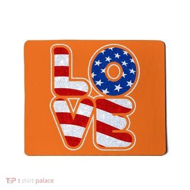 LOVE Red White And Blue Stars And Stripes Mousepad