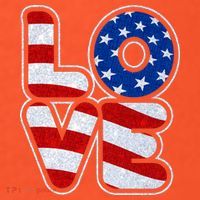 LOVE Red White And Blue Stars And Stripes Baby Bodysuit thumb 2
