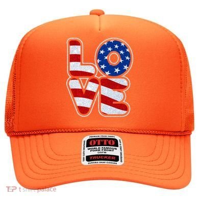 LOVE Red White And Blue Stars And Stripes Hat