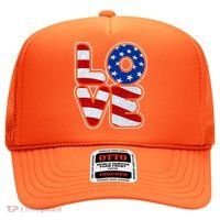 LOVE Red White And Blue Stars And Stripes Hat thumb 0