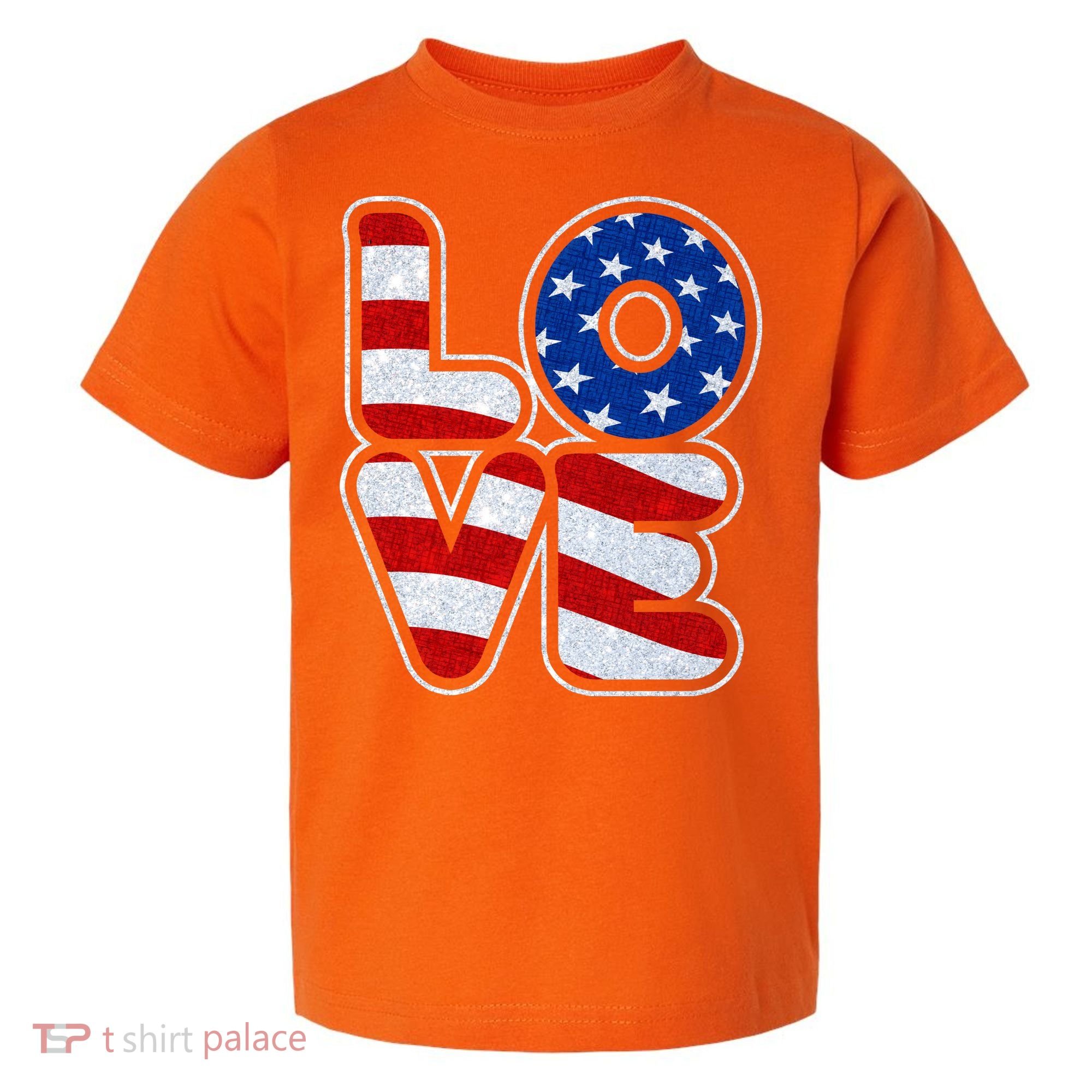 LOVE Red White And Blue Stars And Stripes Toddler T-Shirt