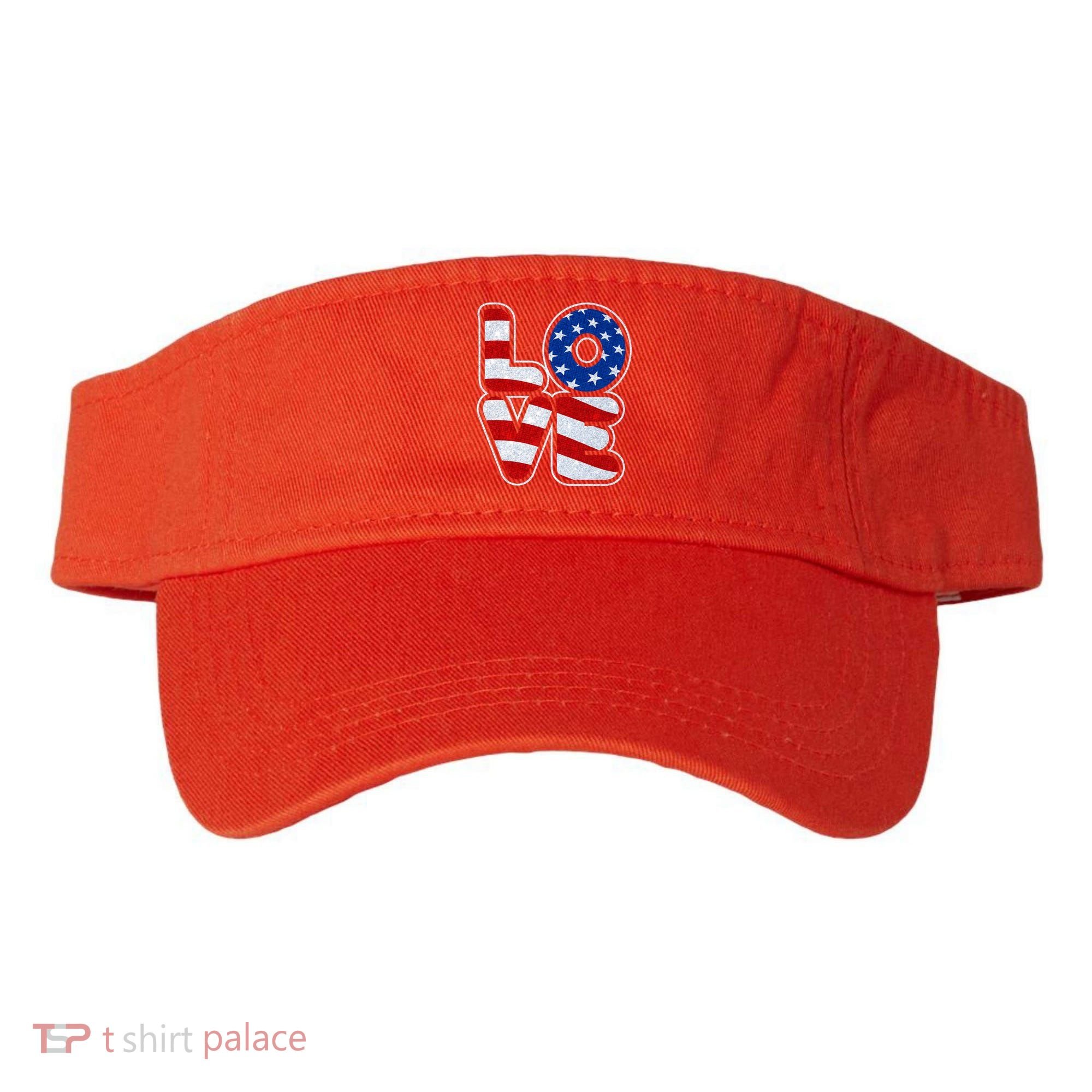 LOVE Red White And Blue Stars And Stripes Visor