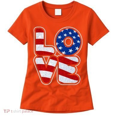 LOVE Red White And Blue Stars And Stripes Women's T-Shirt