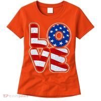 LOVE Red White And Blue Stars And Stripes Women's T-Shirt thumb 0