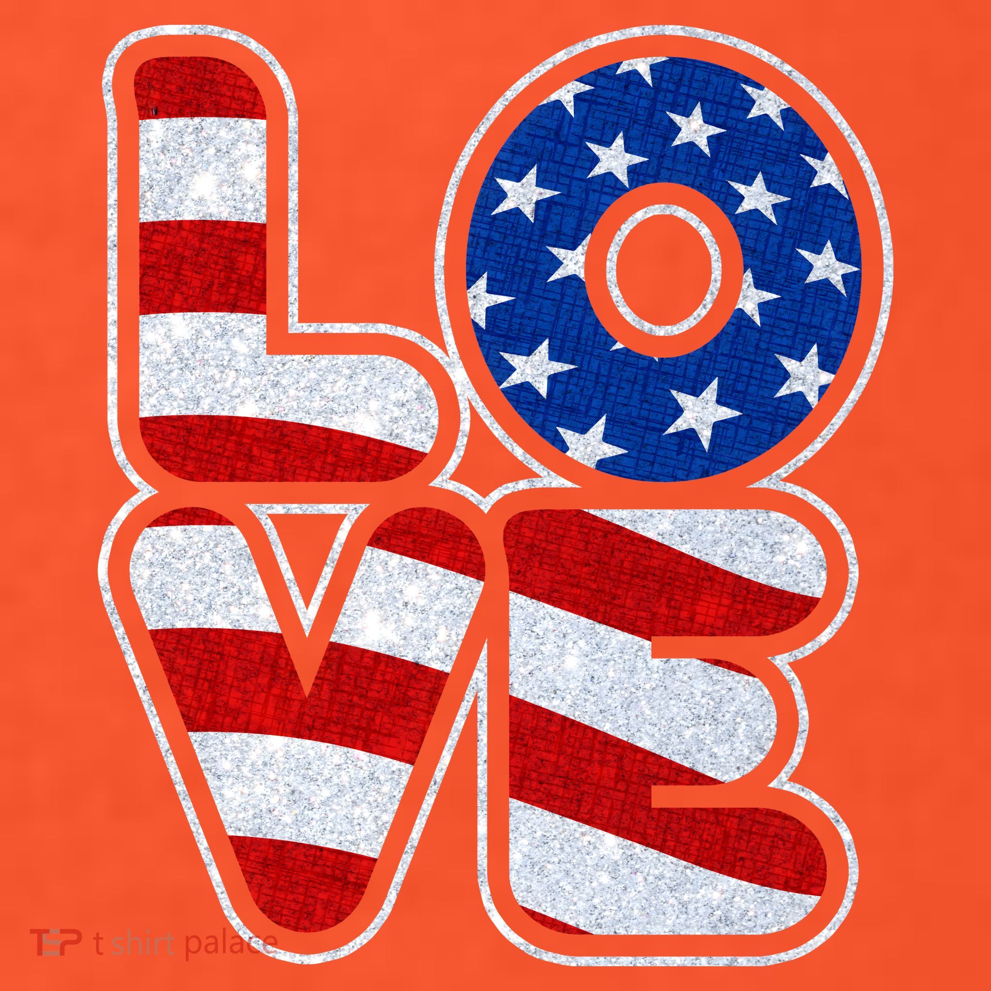 LOVE Red White And Blue Stars And Stripes Kids T-Shirt