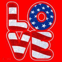 LOVE Red White And Blue Stars And Stripes Santa Hat thumb 1