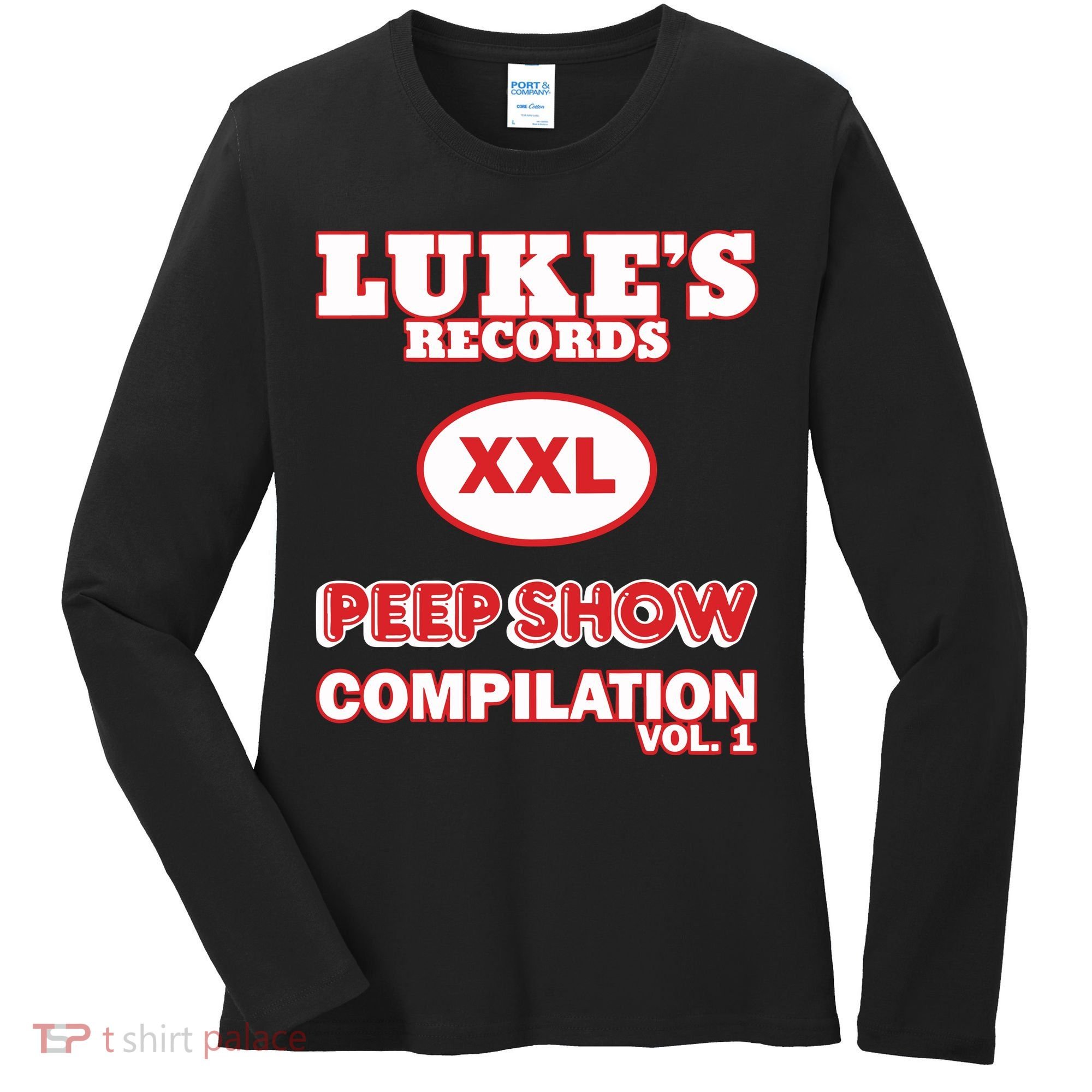 Lukes Records Xxl Peep Show Compilation Vol 1 Women's Long Sleeve Shirt