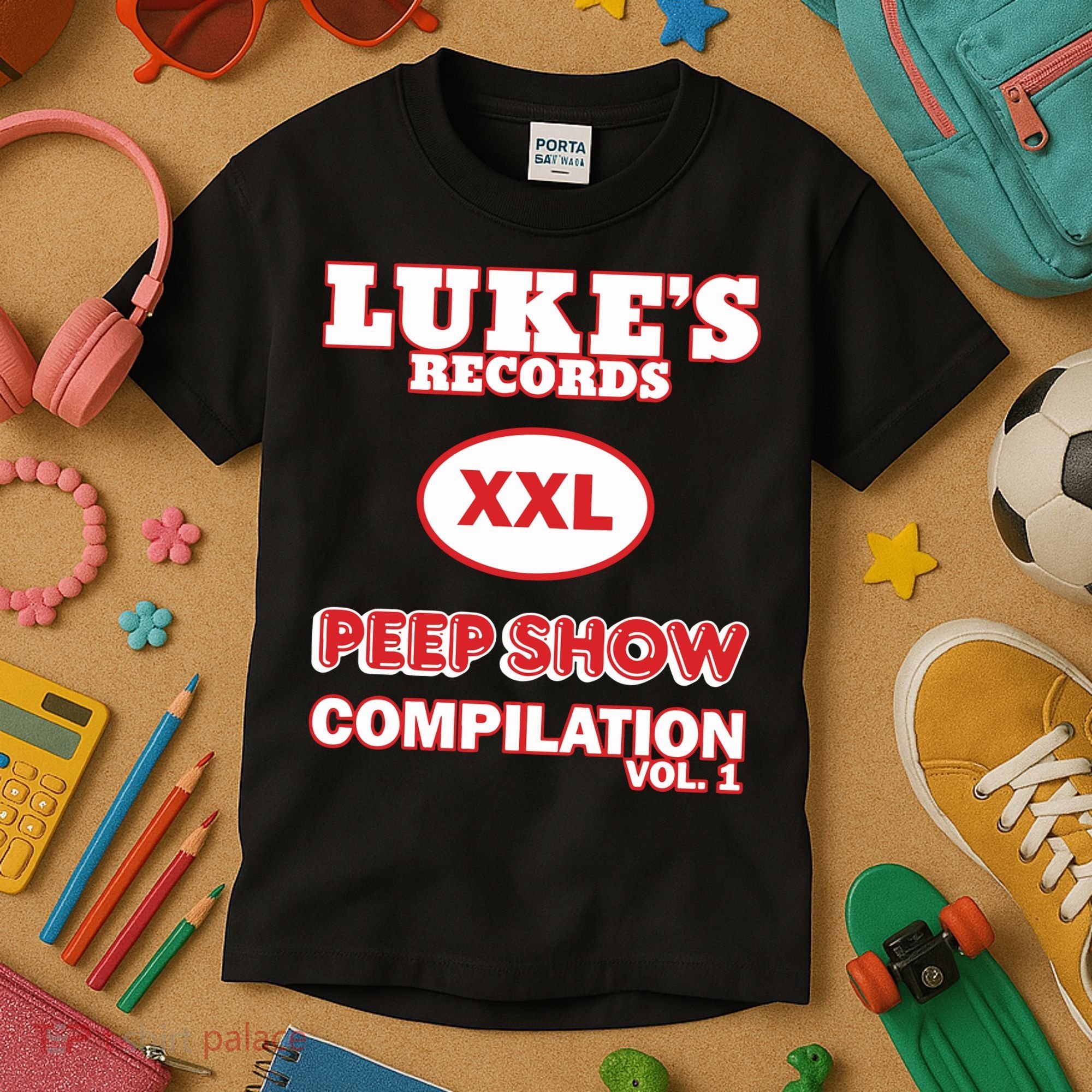 Lukes Records Xxl Peep Show Compilation Vol 1 Kids T-Shirt