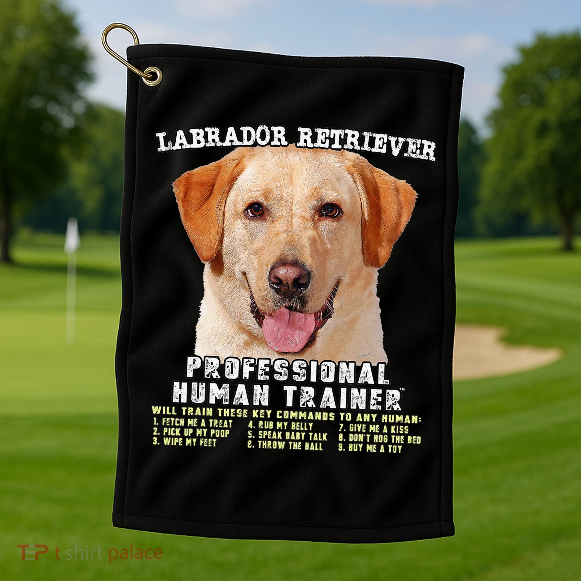 Labrador Retriever Yellow Lab Professional Human Trainer Golf Towel