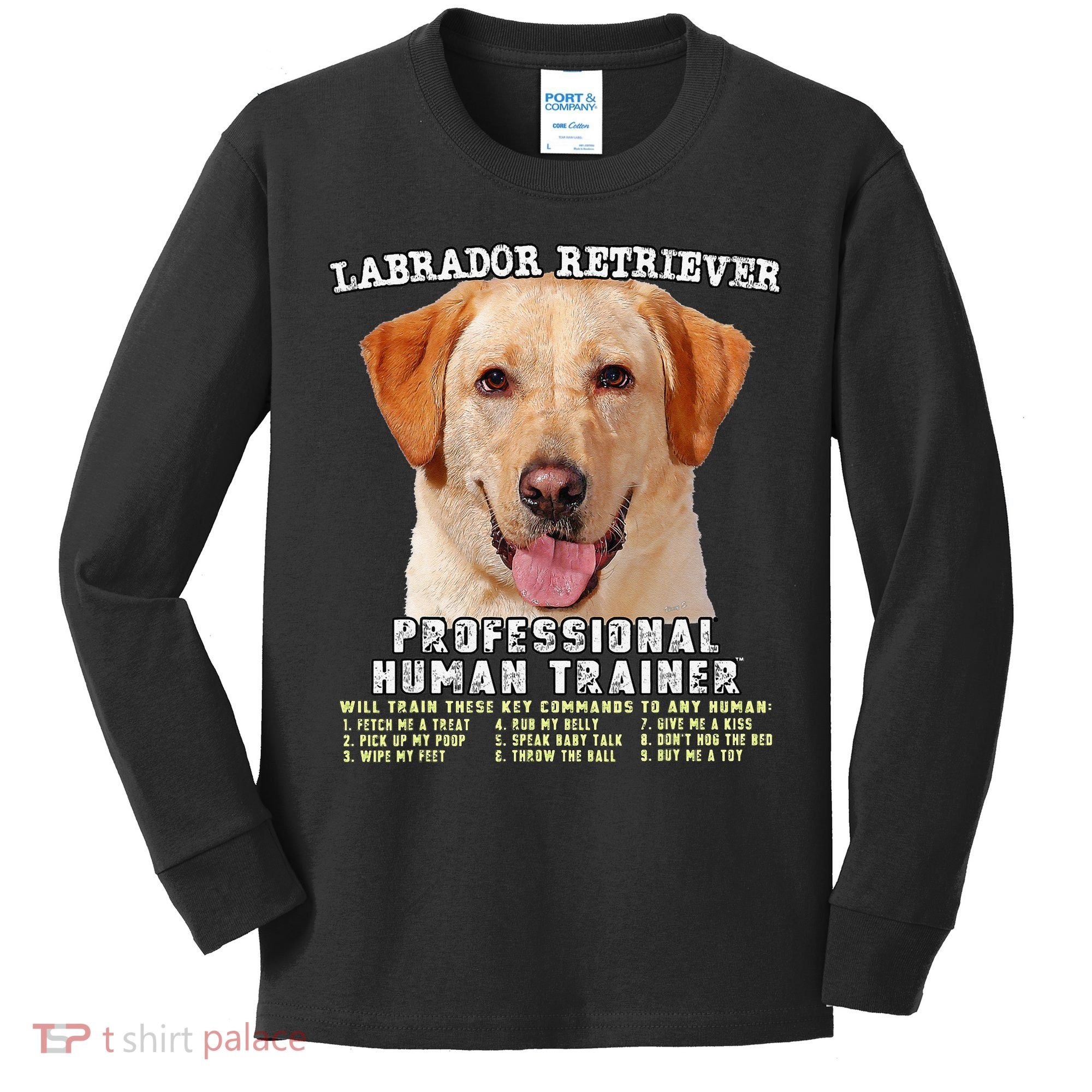 Labrador Retriever Yellow Lab Professional Human Trainer Kids Long Sleeve Shirt