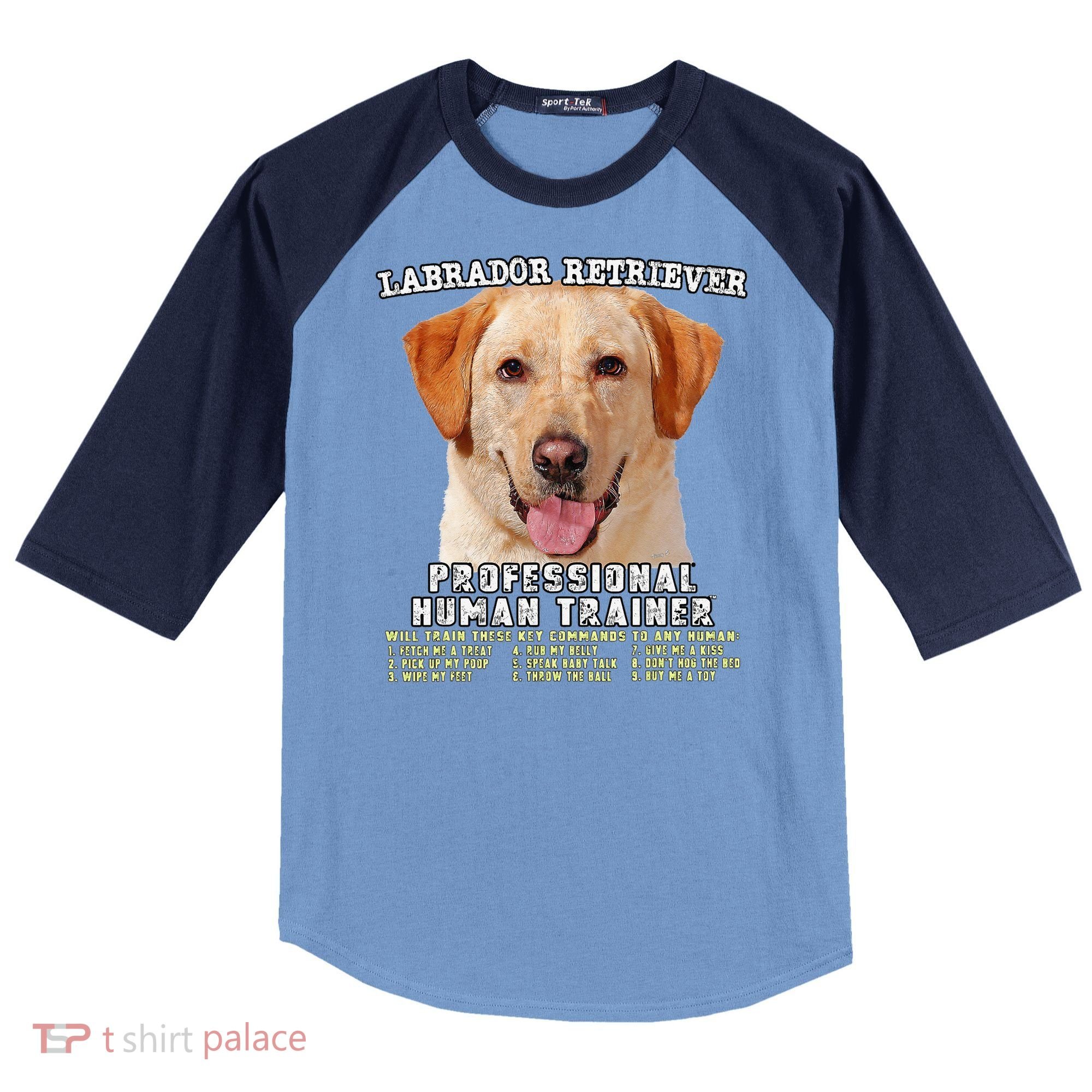 Labrador Retriever Yellow Lab Professional Human Trainer Raglan Baseball Sleeve Shirt